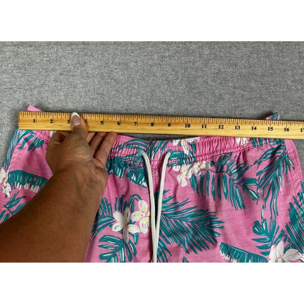 Vineyard Vines Swim‎ Trunks Men L Pink Tropical Floral Shorts 6.5 Inseam